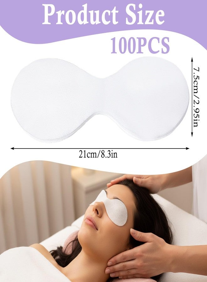 Quilax 100Pack Disposable Eye Mask, Disposable Eye Covers for Facials, White Cotton Pads for Facial Treatments, Travel and Relaxation - Image 2